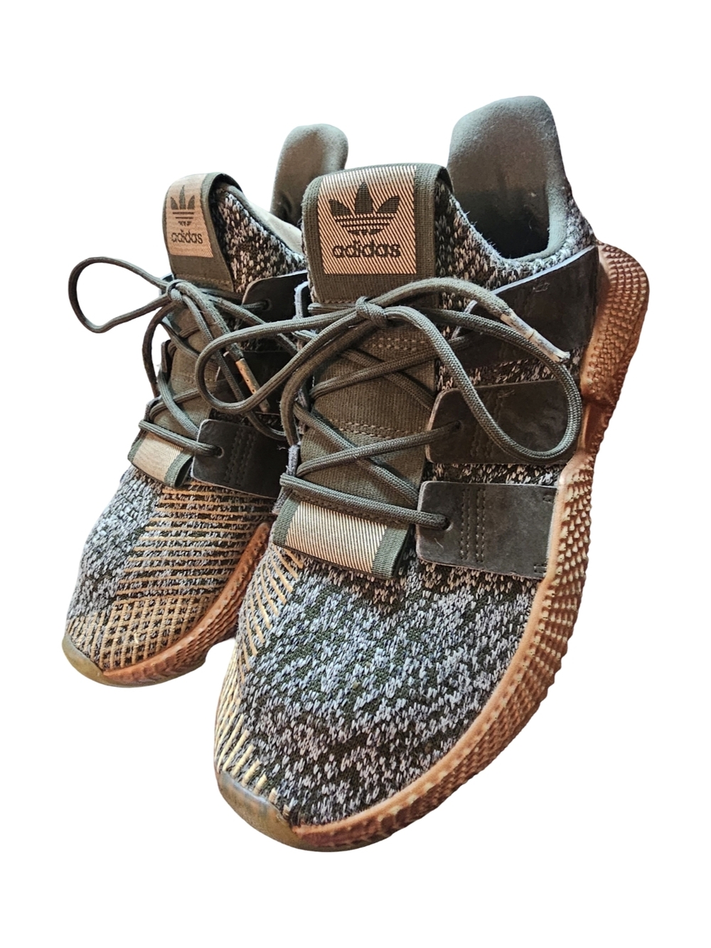 Adidas Prophere Olive Green Gum Sole Knit Sneakers Mens/Womens Size 7